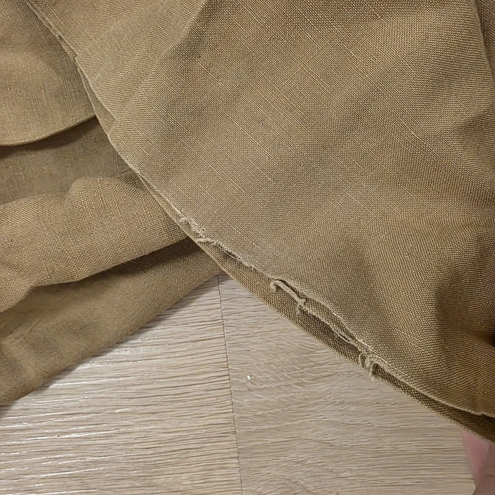 Polo Ralph Lauren Tan Pleated Linen Silk Classic Professional Dressy Pants Sz 38